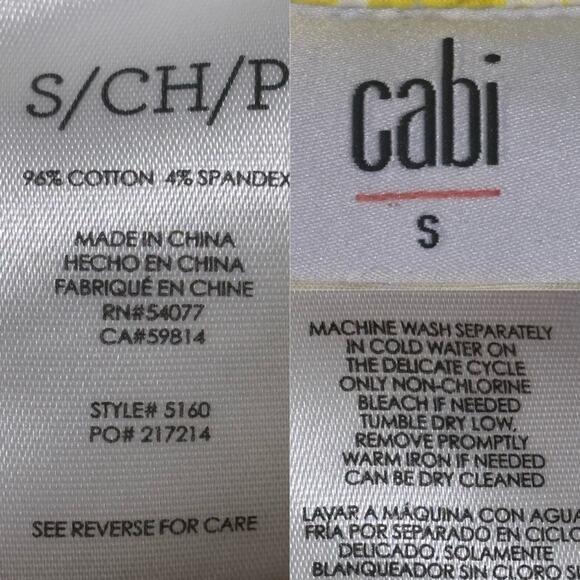 Cabi Jacket Women's Size Small Yellow Daisies Field Jacket #5160 Button Up - Picture 6 of 16